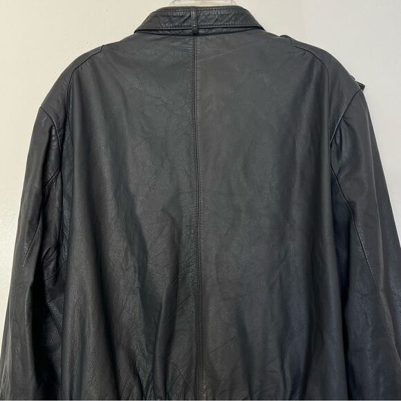 Cooper Vintage Bomber Jacket Gray Leather Flight Aviator Epaulettes Men’s 46 - Picture 7 of 12